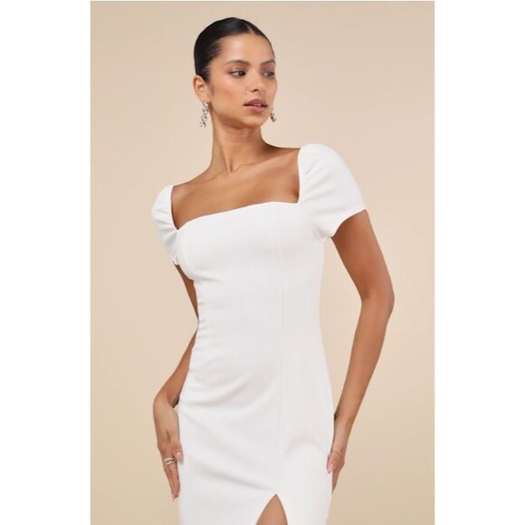 Lulu's Elegant White Wedding Dress - Picture 3 of 10